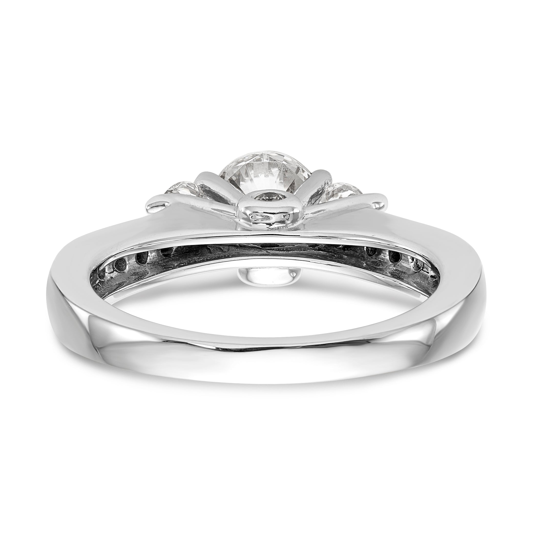 Verlobungsring aus 14K Weißgold mit 3 simulierten Diamanten