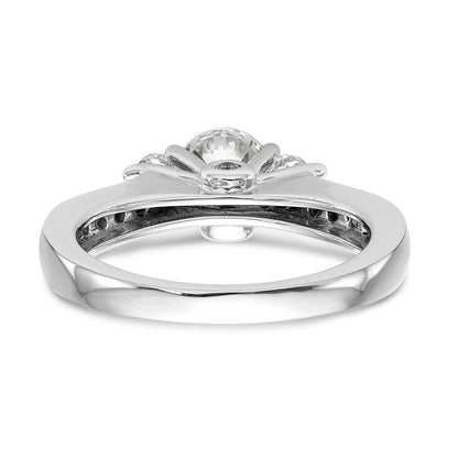 Verlobungsring aus 14K Weißgold mit 3 simulierten Diamanten
