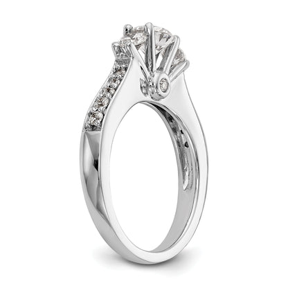 Verlobungsring aus 14K Weißgold mit 3 simulierten Diamanten