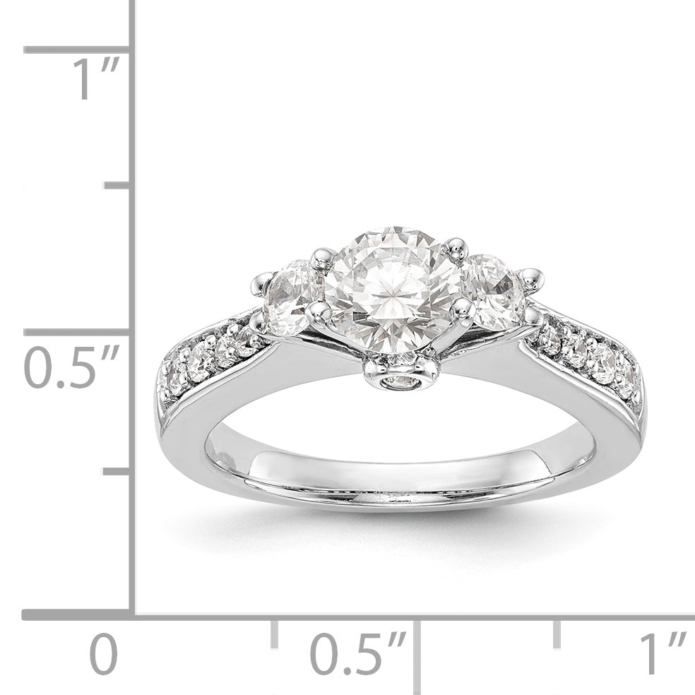 Verlobungsring aus 14K Weißgold mit 3 simulierten Diamanten