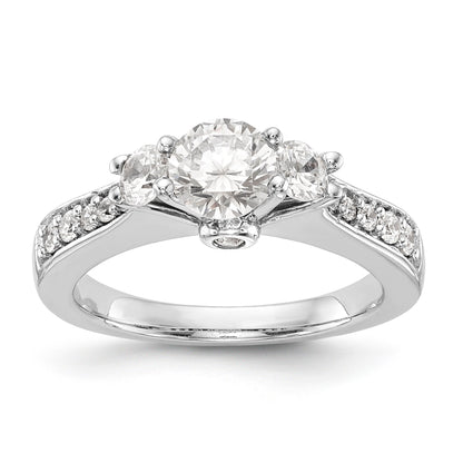 Verlobungsring aus 14K Weißgold mit 3 simulierten Diamanten