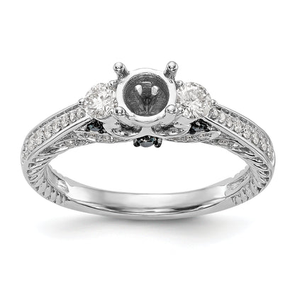 14K Weißgold Verlobungsring mit blauen und weißen simulierten Diamanten