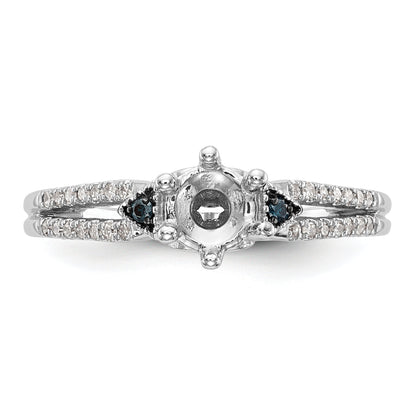 14K Weißgold Verlobungsring mit blauen und weißen simulierten Diamanten