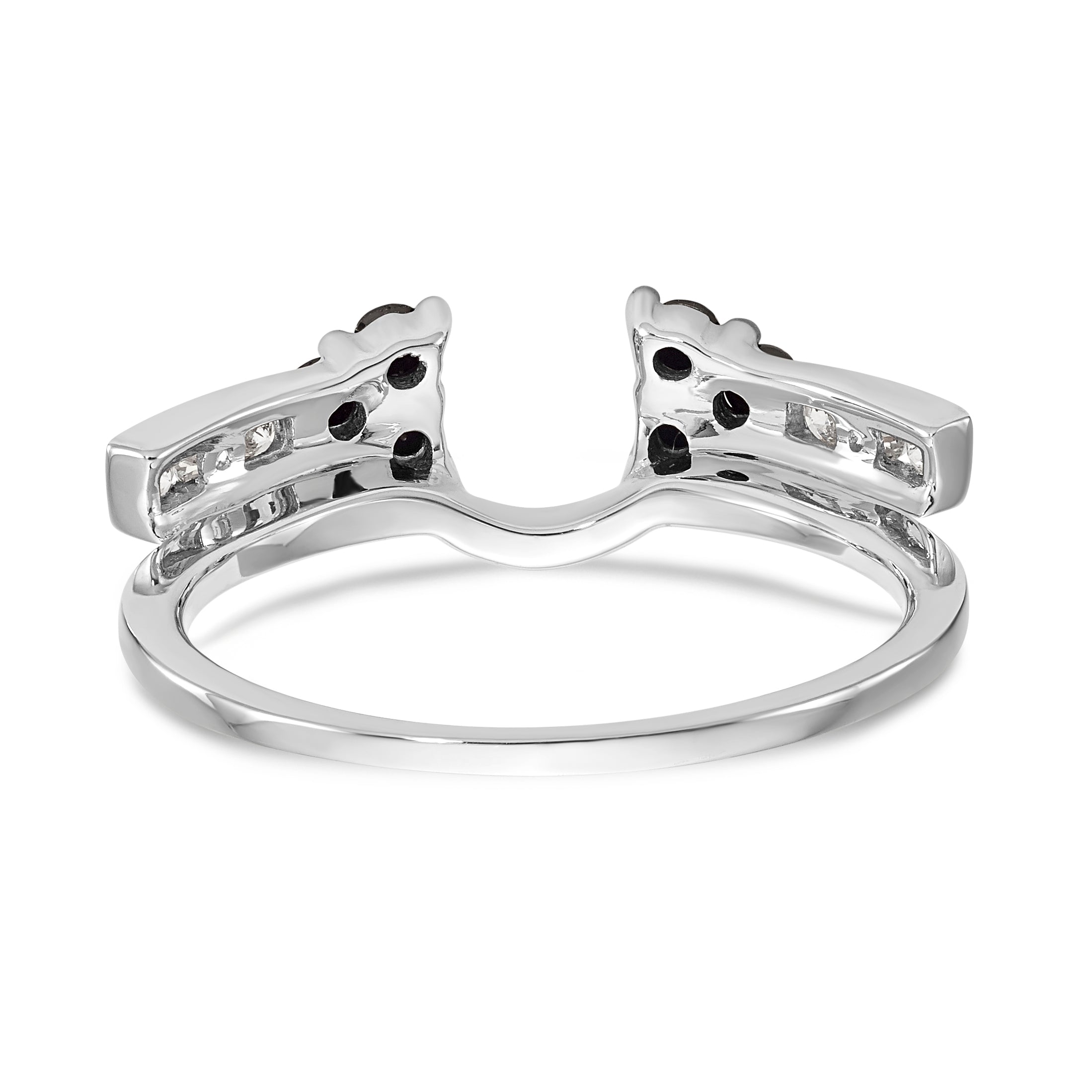 14K Weißgold Wickelring mit schwarzen und weißen Diamanten