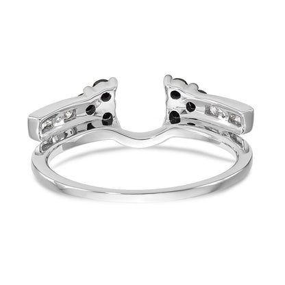 14K Weißgold Wickelring mit schwarzen und weißen Diamanten