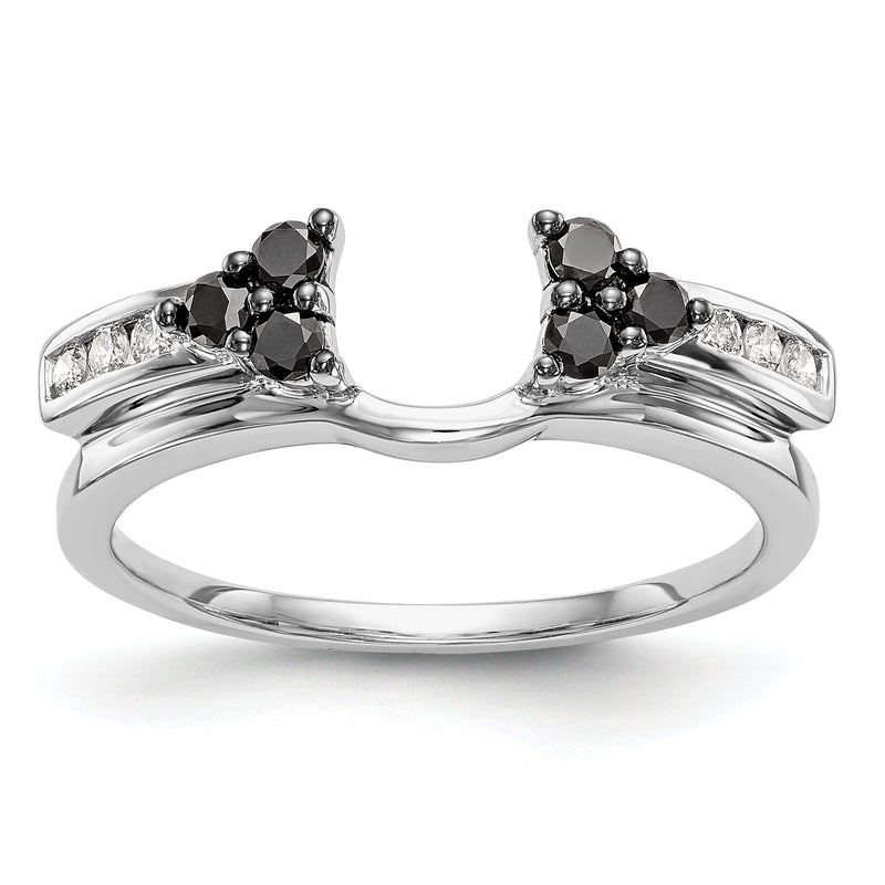 Wickelring aus 14K Weißgold mit schwarzen und weißen Diamanten