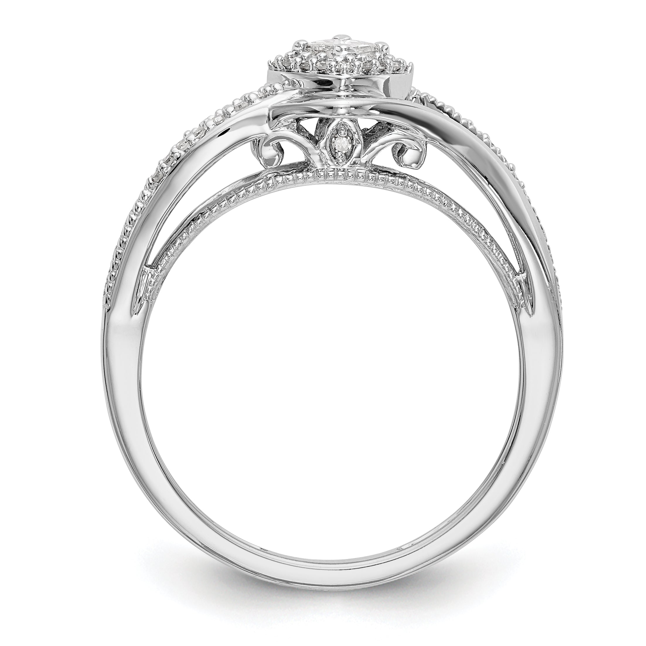 14K Weißgold Diamant-Verlobungsring