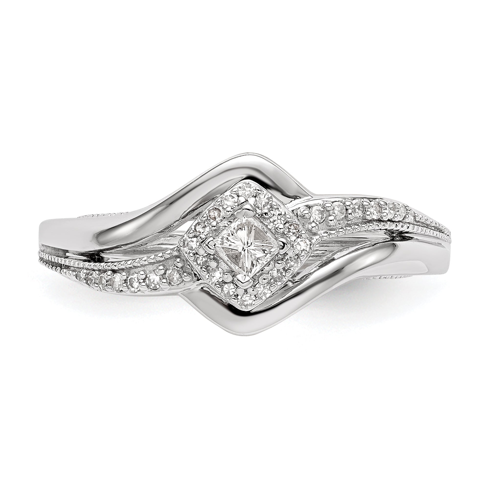 14K Weißgold Diamant-Verlobungsring