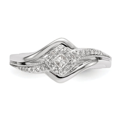 14K Weißgold Diamant-Verlobungsring