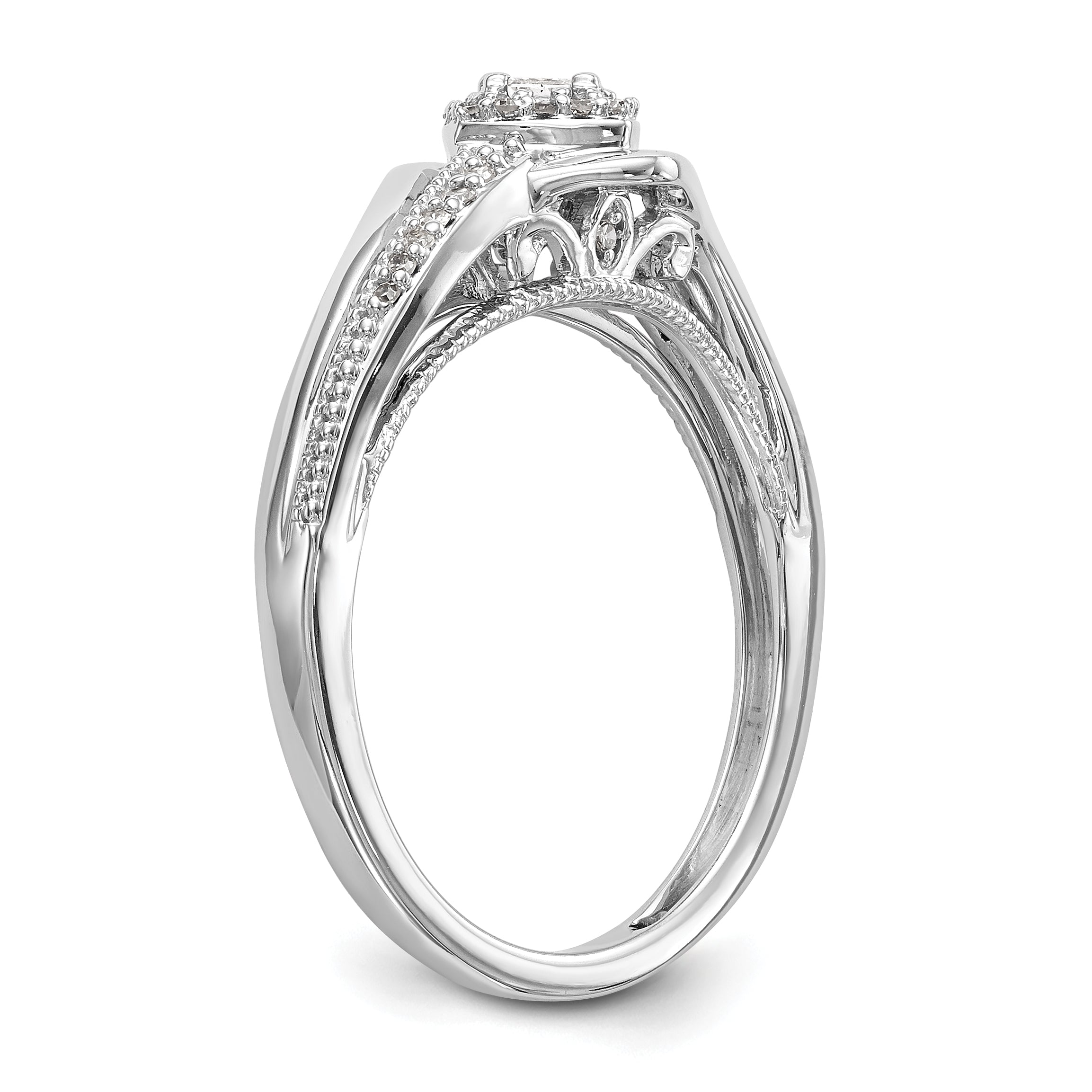 14K Weißgold Diamant-Verlobungsring