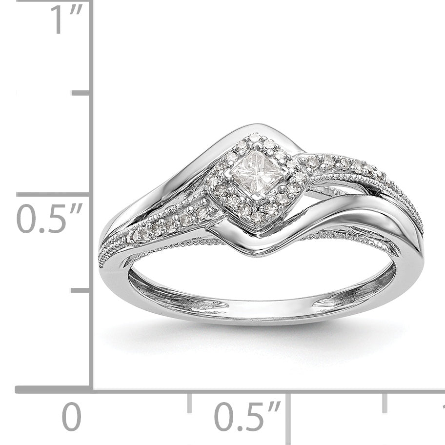 14K Weißgold Diamant-Verlobungsring