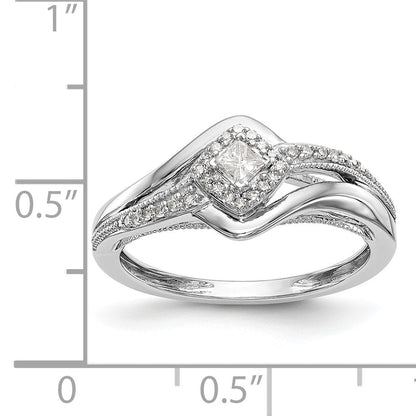 14K Weißgold Diamant-Verlobungsring