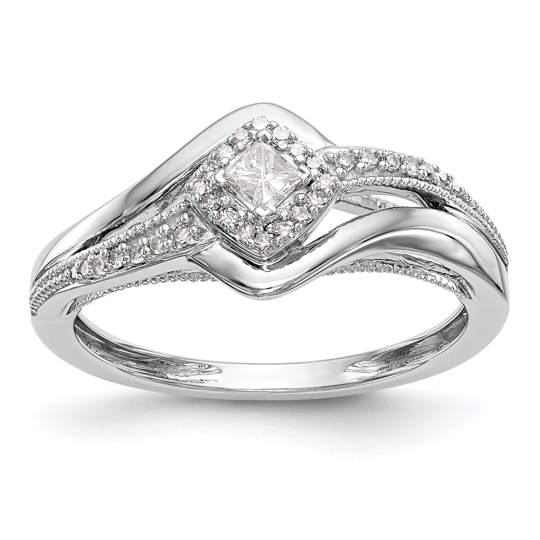 14K Weißgold Diamant-Verlobungsring