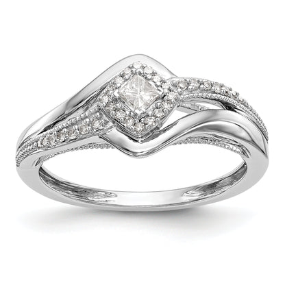 14K Weißgold Diamant-Verlobungsring