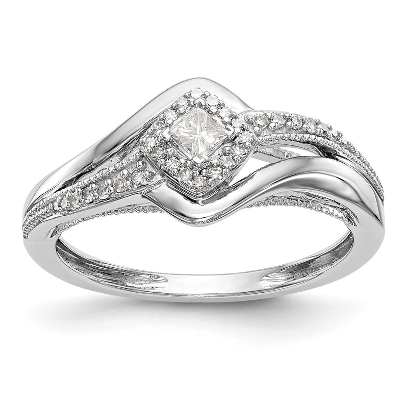 14K Weißgold Diamant-Verlobungsring