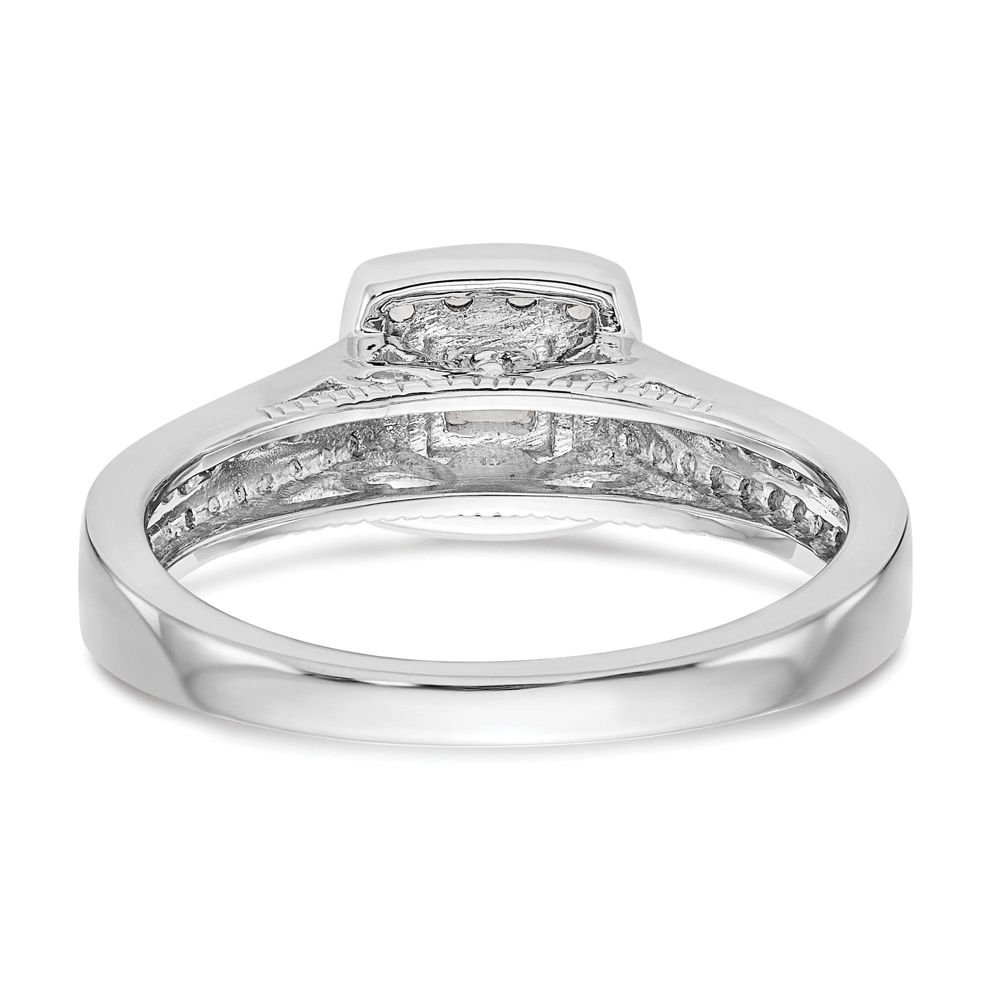 14K Weißgold Verlobungsring mit Diamanten, komplett besetzt