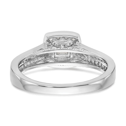 14K Weißgold Verlobungsring mit Diamanten, komplett besetzt