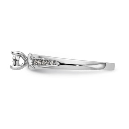 14K Weißgold Verlobungsring mit komplettem Diamant-Trio