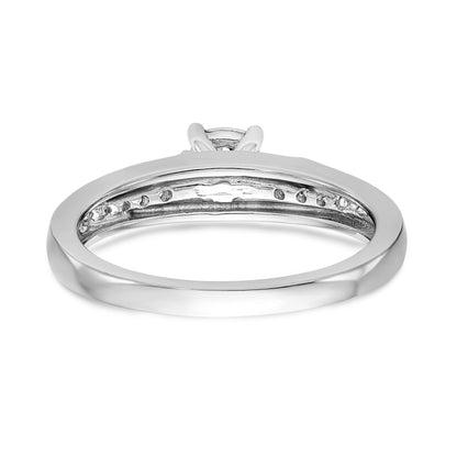 14K Weißgold Verlobungsring mit komplettem Diamant-Trio