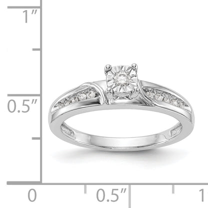 14K Weißgold Verlobungsring mit komplettem Diamant-Trio