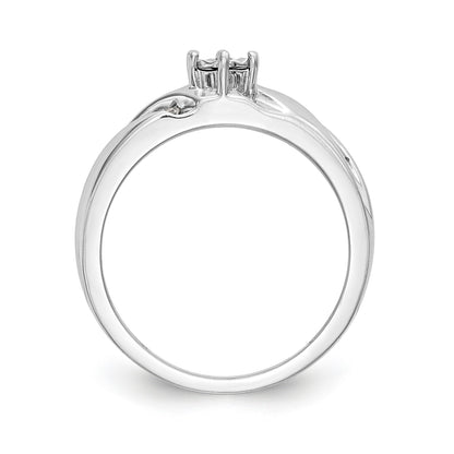 14K Weißgold Verlobungsring-Trio mit Diamanten, komplett