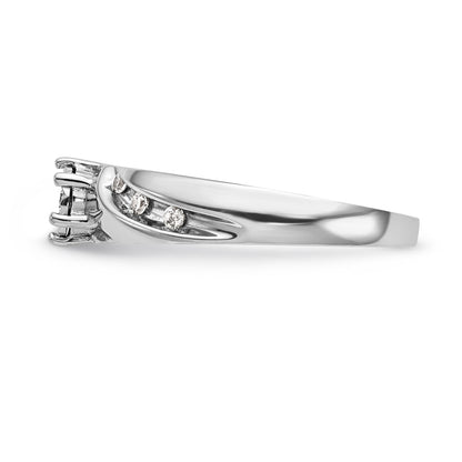14K Weißgold Verlobungsring-Trio mit Diamanten, komplett