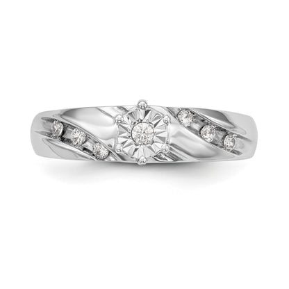 14K Weißgold Verlobungsring-Trio mit Diamanten, komplett