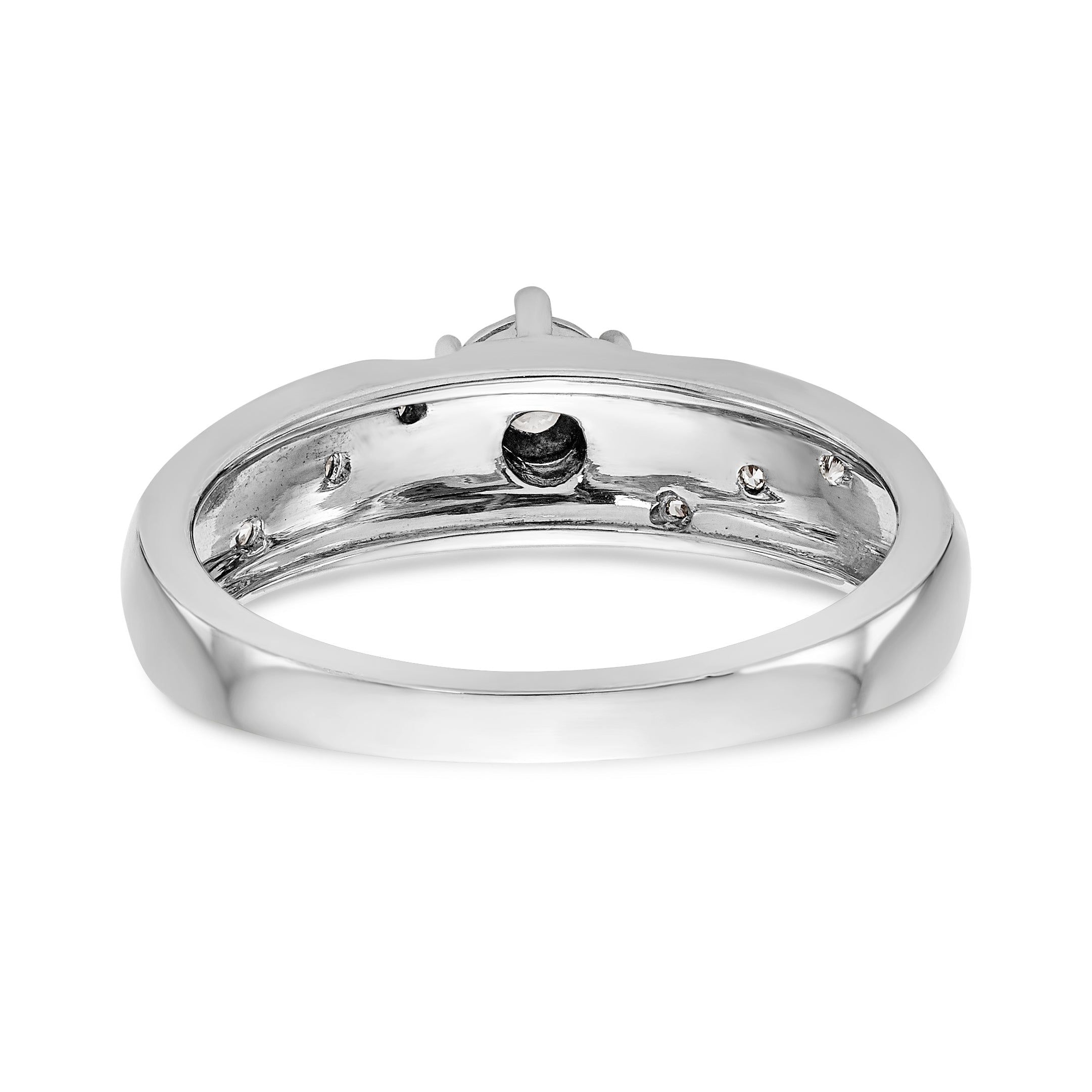 14K Weißgold Verlobungsring-Trio mit Diamanten, komplett