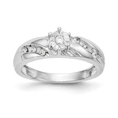 14K Weißgold Verlobungsring-Trio mit Diamanten, komplett