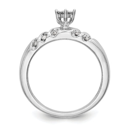 14K Weißgold Diamant-Trio-Verlobungsring, komplett