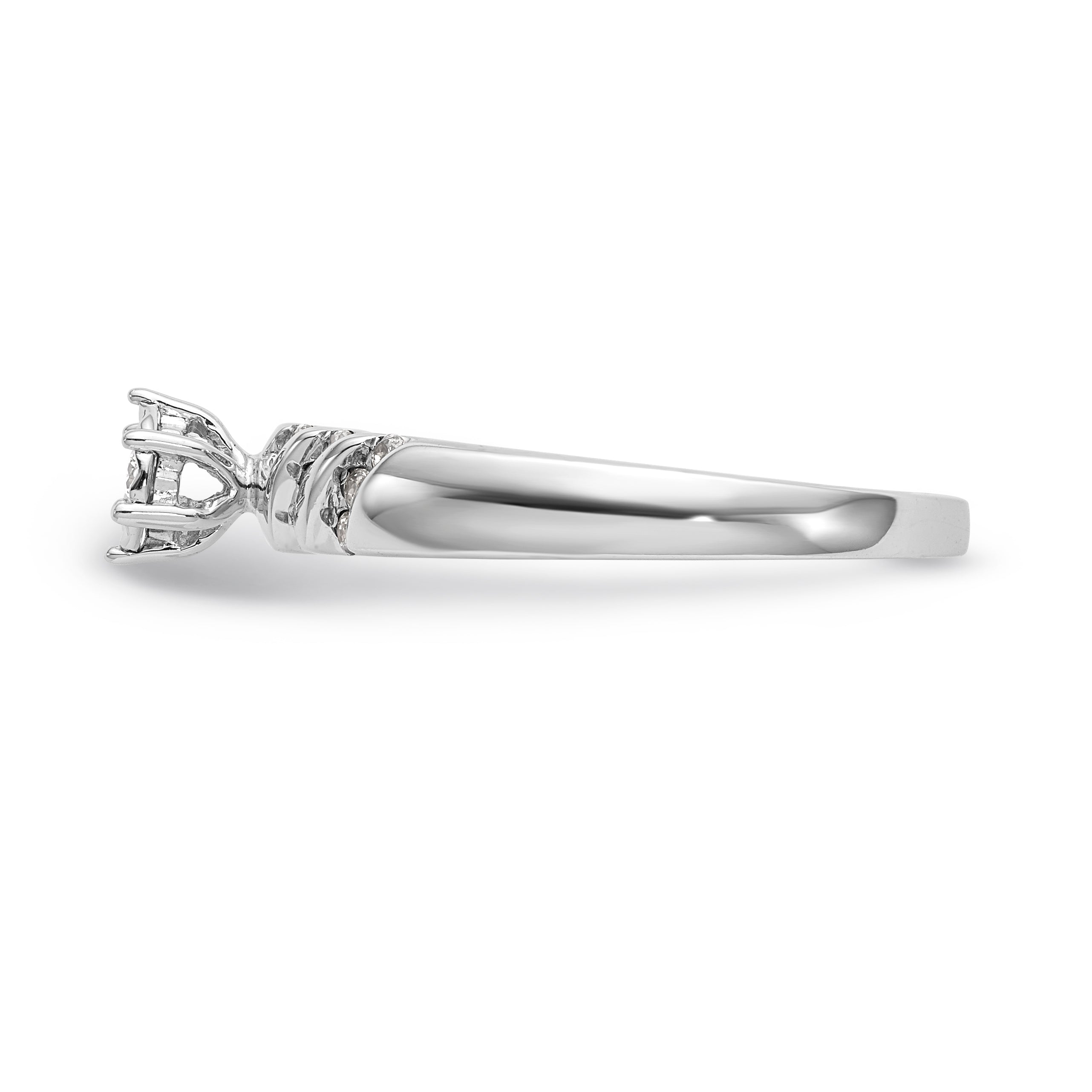 14K Weißgold Diamant-Trio-Verlobungsring, komplett