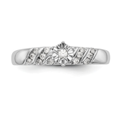 14K Weißgold Diamant-Trio-Verlobungsring, komplett