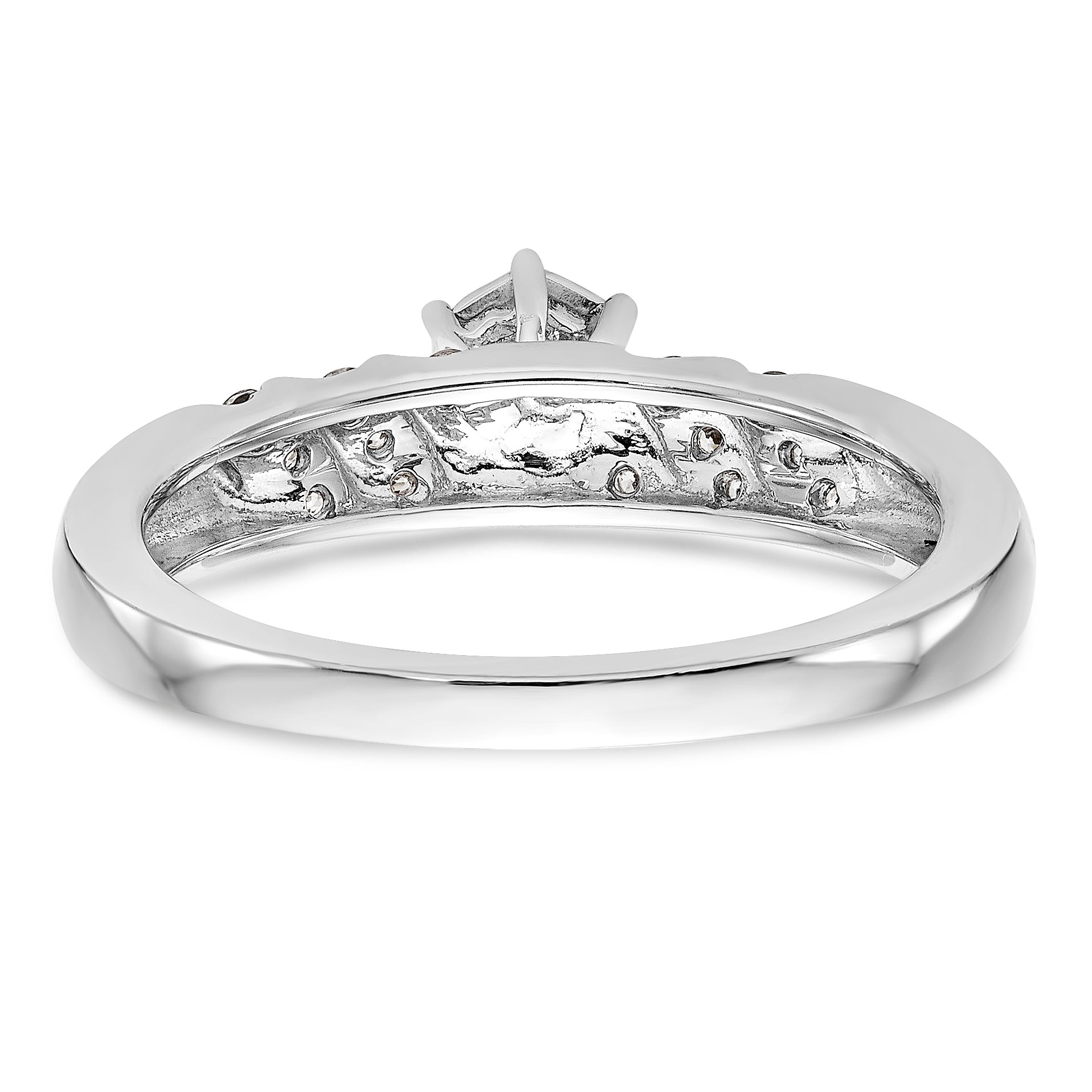 14K Weißgold Diamant-Trio-Verlobungsring, komplett