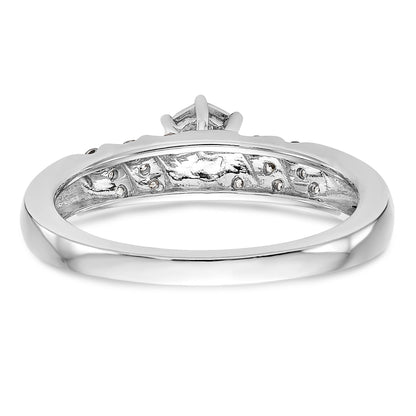 14K Weißgold Diamant-Trio-Verlobungsring, komplett