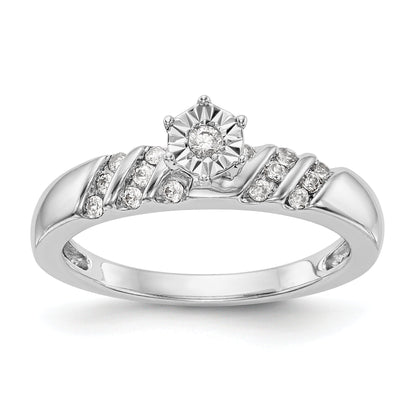 14K Weißgold Diamant-Trio-Verlobungsring, komplett