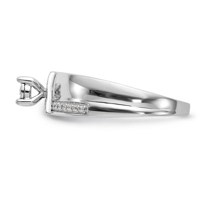 14K Weißgold Diamant-Trio Verlobungsring komplett