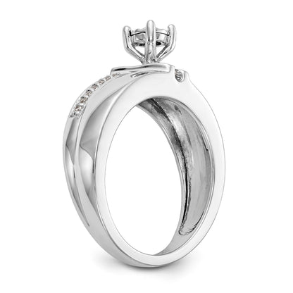 14K Weißgold Diamant-Trio Verlobungsring komplett