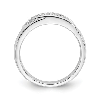 14K Weißgold Herren-Trauring-Set mit Diamanten (3-teilig)