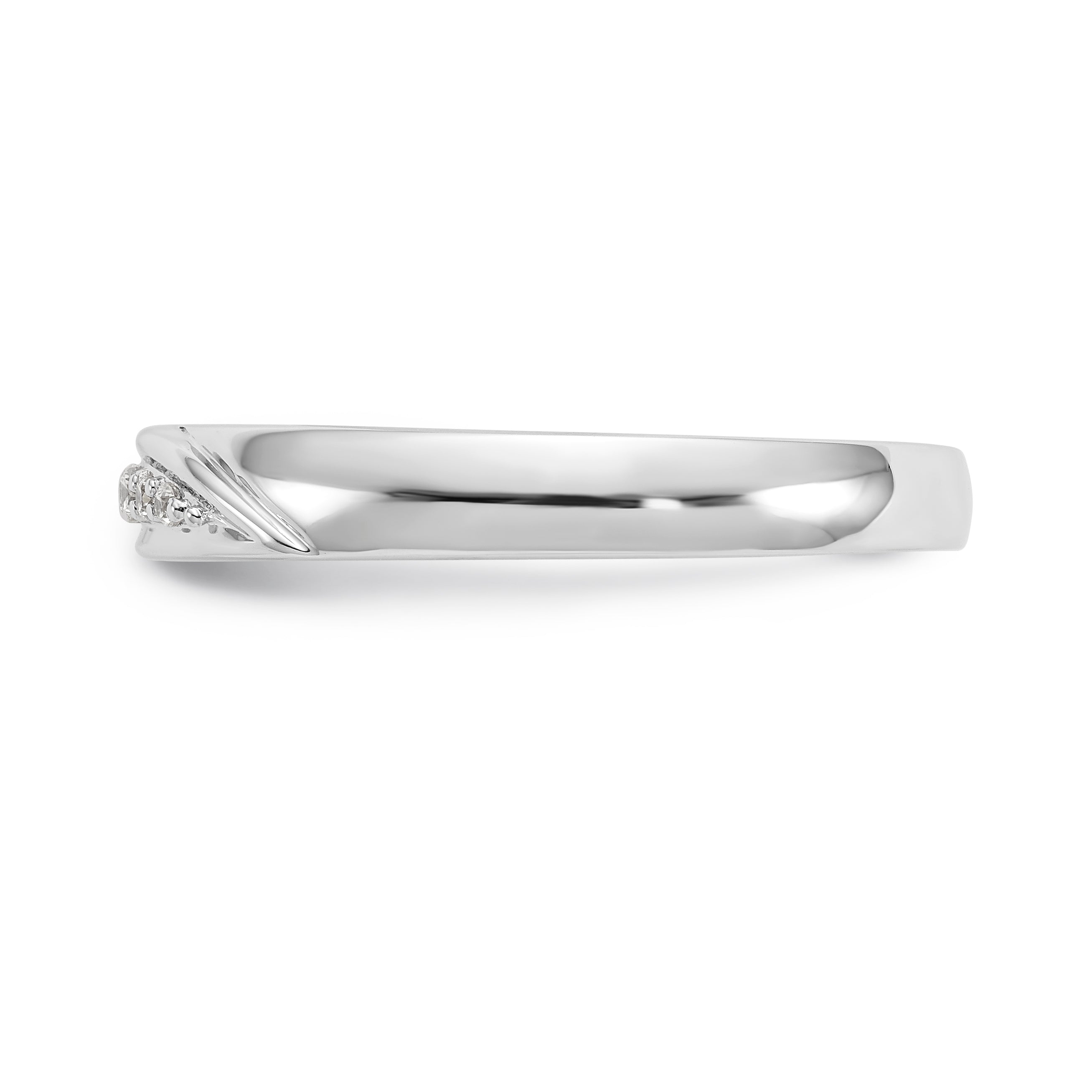 14K Weißgold Herren-Trauring-Set mit Diamanten (3-teilig)