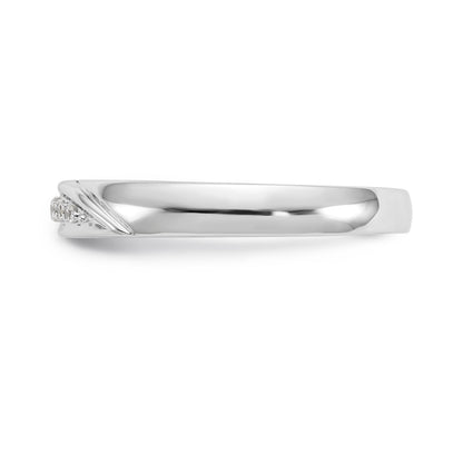 14K Weißgold Herren-Trauring-Set mit Diamanten (3-teilig)
