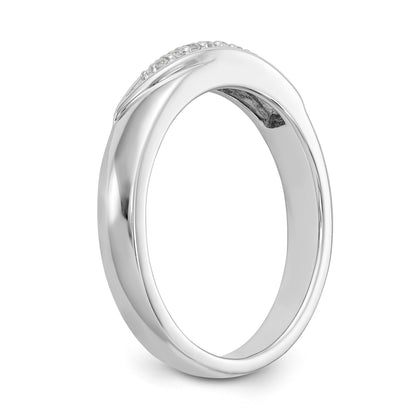 14K Weißgold Herren-Trauring-Set mit Diamanten (3-teilig)