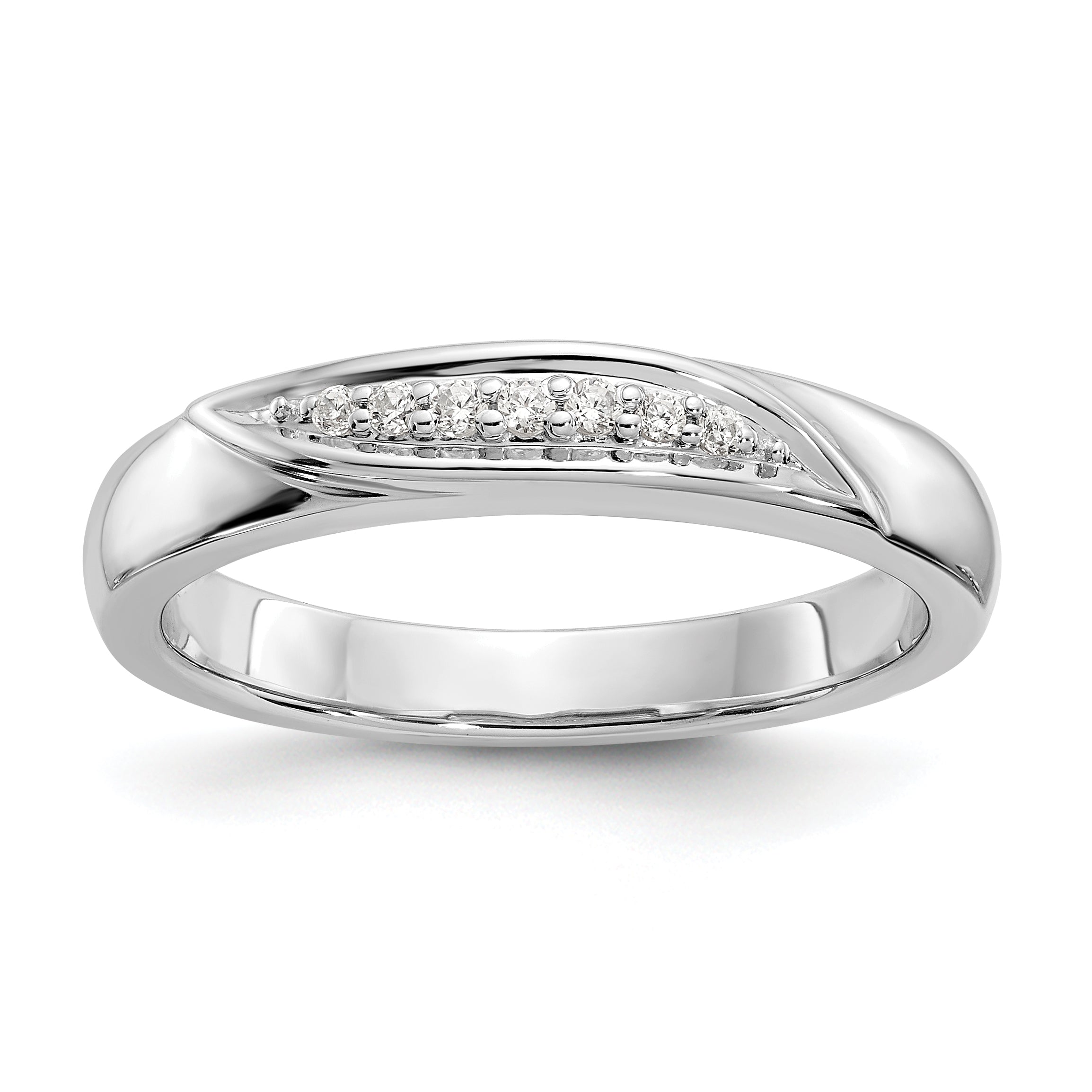 14K Weißgold Herren-Trauring-Set mit Diamanten (3-teilig)