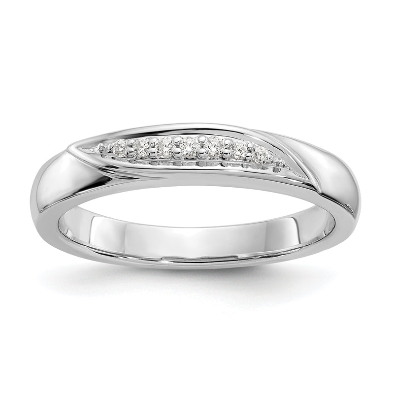 14K Weißgold Herren-Trauring-Set mit Diamanten (3-teilig)