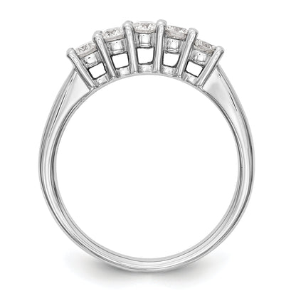 14K Weißgold Diamant-Ring mit 5 Steinen
