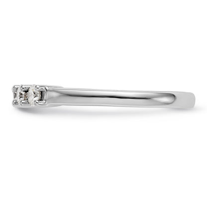 14K Weißgold Diamant-Ring mit 5 Steinen