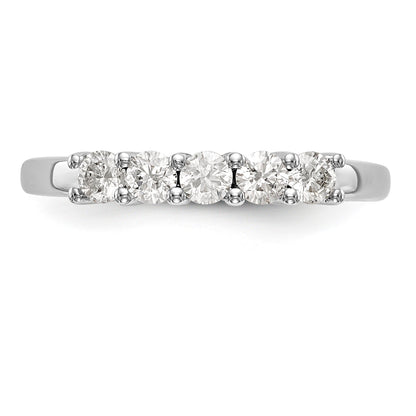 14K Weißgold Diamant-Ring mit 5 Steinen