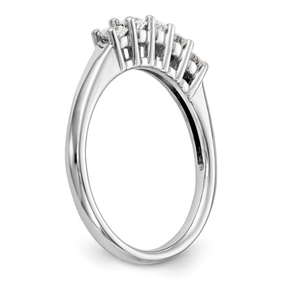 14K Weißgold Diamant-Ring mit 5 Steinen