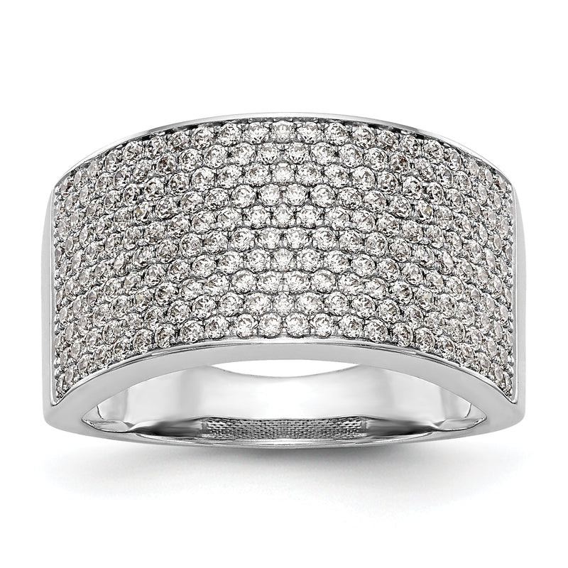 14K Weißgold Diamant-Ring mit Mikrofassung und Pavé