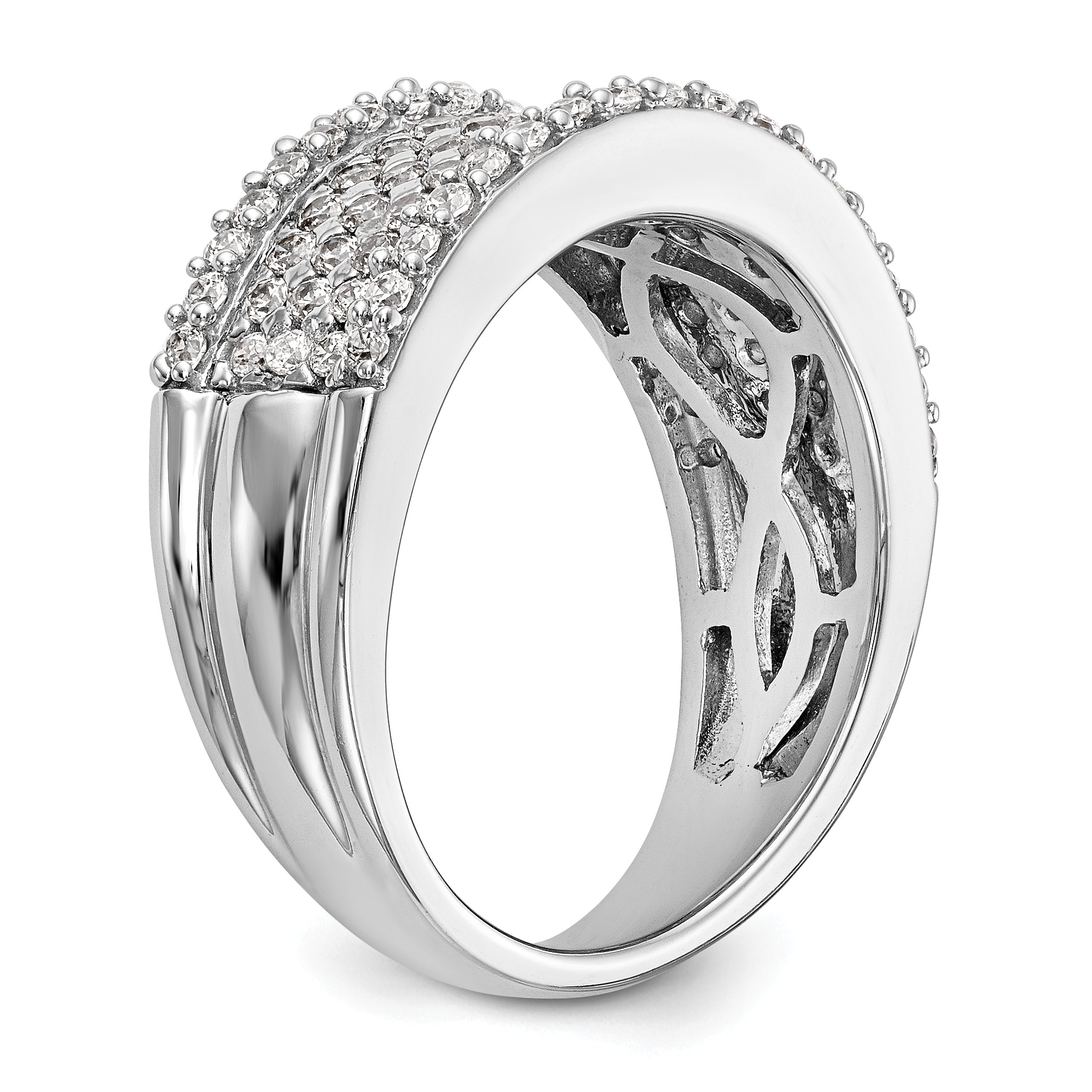 14K Weißgold Diamant-Ring
