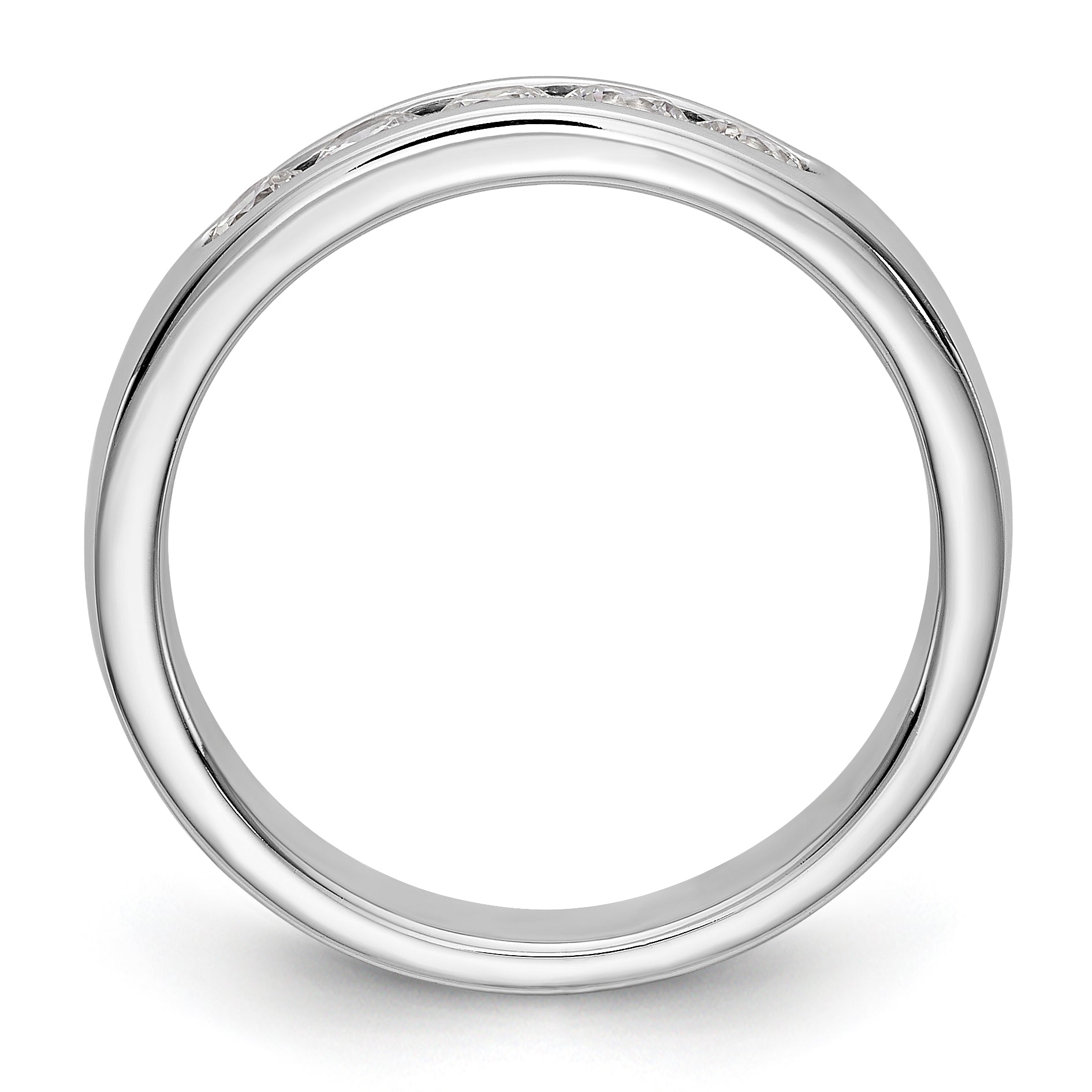 14K Weißgold 5-Stein-Diamantring mit Kanalfassung